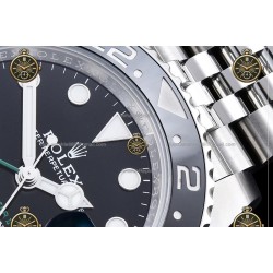 GMT-Master II 40MM 126710GRNR 904L SS/CER/Jub Black/Dot RICH JH3285
