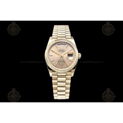 Day-Date 36mm Wtd 904L YG/YG/Flt/Pres Gold/Stk QF VR3255