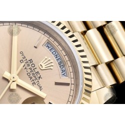 Day-Date 36mm Wtd 904L YG/YG/Flt/Pres Gold/Stk QF VR3255