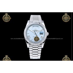 Day-Date 40MM 904L Wtd SS/FLT/PRES Ice Blue/Roman/Stk RGF VR3255
