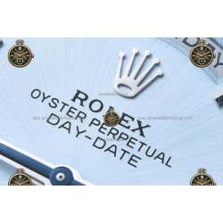 Day-Date 40MM 904L Wtd SS/FLT/PRES Ice Blue/Roman/Stk RGF VR3255
