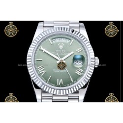 Day-Date 40MM 904L Wtd SS/FLT/PRES Green/Roman/Stk RGF VR3255