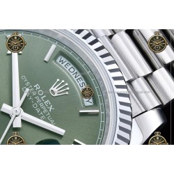 Day-Date 40MM 904L Wtd SS/FLT/PRES Green/Roman/Stk RGF VR3255