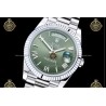 Day-Date 40MM 904L Wtd SS/FLT/PRES Green/Roman/Stk RGF VR3255