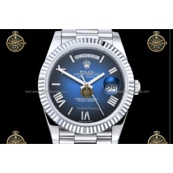 Day-Date 40MM 904L Wtd SS/FLT/PRES O.Blue/Roman/Stk RGF VR3255