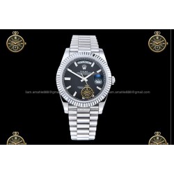 Day-Date 40MM 904L Wtd SS/FLT/PRES Black/Dia RGF VR3255