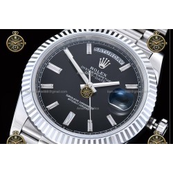 Day-Date 40MM 904L Wtd SS/FLT/PRES Black/Dia RGF VR3255