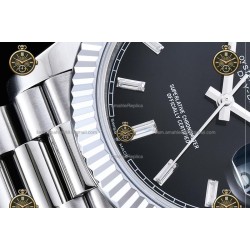 Day-Date 40MM 904L Wtd SS/FLT/PRES Black/Dia RGF VR3255