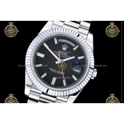 Day-Date 40MM 904L Wtd SS/FLT/PRES Black/Dia RGF VR3255