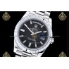 Day-Date 40MM 904L Wtd SS/FLT/PRES Black/Dia RGF VR3255