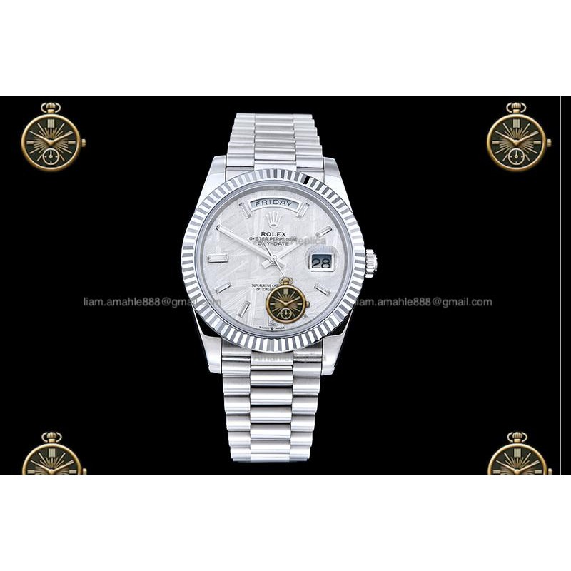 Day-Date 40MM 904L Wtd SS/FLT/PRES Meteorite/Dia RGF VR3255