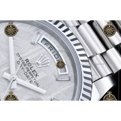 Day-Date 40MM 904L Wtd SS/FLT/PRES Meteorite/Dia RGF VR3255