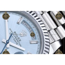 Day-Date 40MM 904L Wtd SS/FLT/PRES Ice Blue/Dia RGF VR3255
