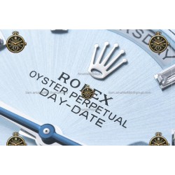 Day-Date 40MM 904L Wtd SS/FLT/PRES Ice Blue/Dia RGF VR3255