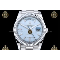 Day-Date 40MM 904L Wtd SS/FLT/PRES Ice Blue/Dia RGF VR3255