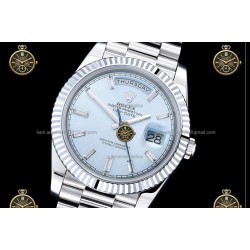 Day-Date 40MM 904L Wtd SS/FLT/PRES Ice Blue/Dia RGF VR3255