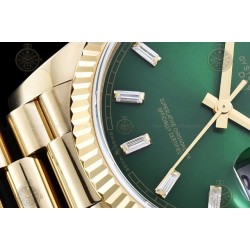 Day-Date 36mm Wtd 904L YG/YG/Flt/Pres Green/B.Dia QF VR3255