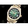 Day-Date 36mm Wtd 904L YG/YG/Flt/Pres Ombre Green/Dia QF VR3255