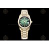 Day-Date 36mm Wtd 904L YG/YG/Flt/Pres Ombre Green/Rmn/Stk QF VR3255