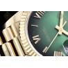 Day-Date 36mm Wtd 904L YG/YG/Flt/Pres Ombre Green/Rmn/Stk QF VR3255