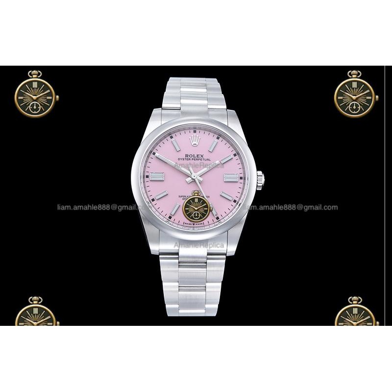 Oyster Perpetual 41MM 124300 904L SS/SS Pink/Stk CLEAN PLUS DD3230