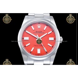 Oyster Perpetual 41MM 124300 904L SS/SS Red/Stk CLEAN PLUS DD3230