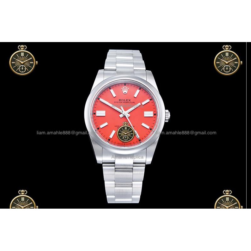 Oyster Perpetual 41MM 124300 904L SS/SS Red/Stk CLEAN PLUS DD3230