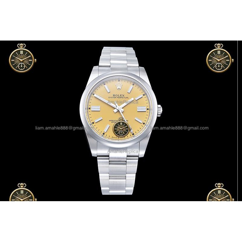 Oyster Perpetual 41MM 124300 904L SS/SS Yellow/Stk CLEAN PLUS DD3230