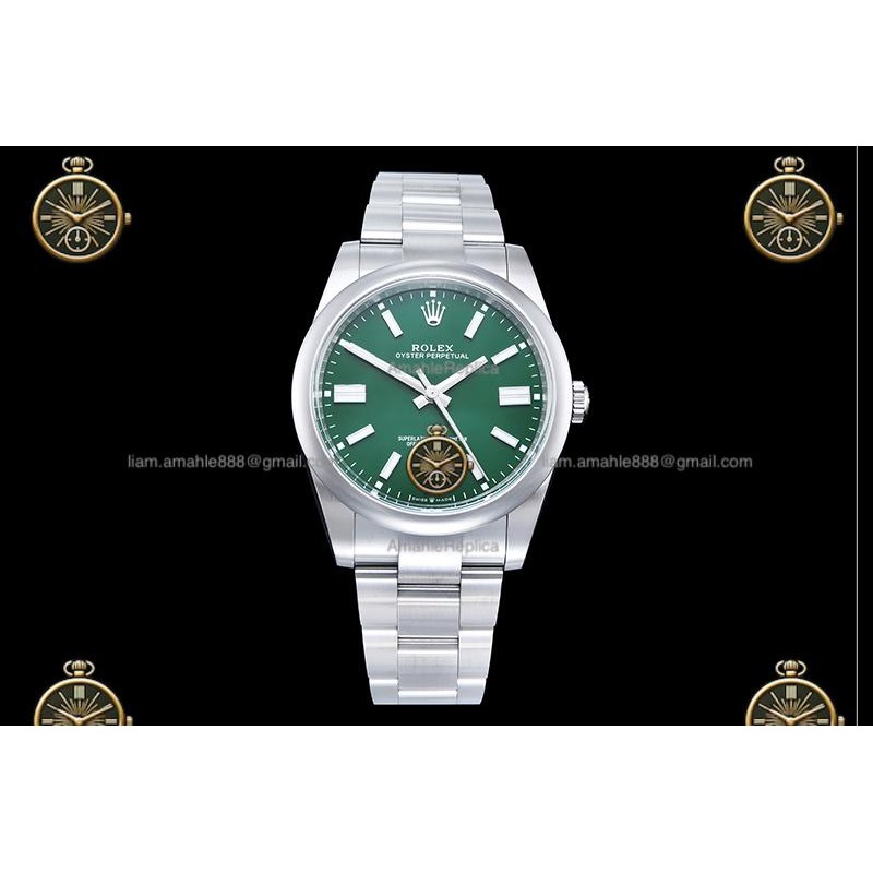 Oyster Perpetual 41MM 124300 904L SS/SS Grn/Stk CLEAN PLUS DD3230