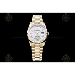 Day-Date 36mm Wtd 904L YG/YG/Flt/Pres White/Rmn/Stk QF VR3255