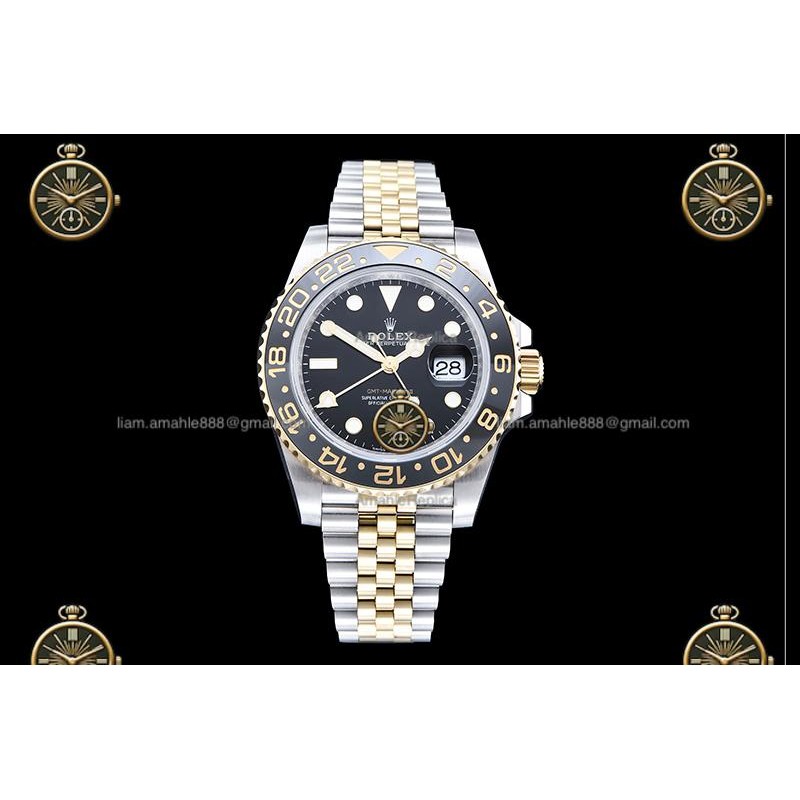 GMT-Master II 40MM 126713GRNR 904L Wtd YG/SS/CER/JUB Black/Dot QF QF3285-FS