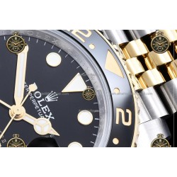 GMT-Master II 40MM 126713GRNR 904L Wtd YG/SS/CER/JUB Black/Dot QF QF3285-FS