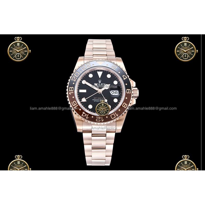 GMT-Master II 40MM 126715CHNR 904L Wtd RG/CER/OYS Black/Dot QF QF3285-FS