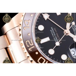 GMT-Master II 40MM 126715CHNR 904L Wtd RG/CER/OYS Black/Dot QF QF3285-FS