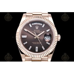 Day-Date 40mm 904L RG/Flt/Pres Brown/B.Dia GMF A2836