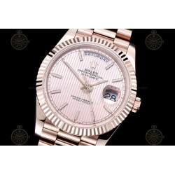 Day-Date 40mm 904L RG/Flt/Pres Stripe Pink/Stk GMF A2836