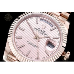 Day-Date 40mm 904L RG/Flt/Pres Stripe Pink/Stk GMF A2836