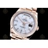 Day-Date 40mm 904L RG/Flt/Pres White MOP/B.Dia GMF A2836