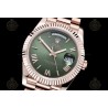 Day-Date 40mm 904L RG/Flt/Pres Olive Green/Rmn/Stk GMF A2836