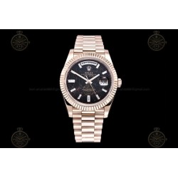 Day-Date 40mm 904L RG/Flt/Pres Eis. Black/B.Dia GMF A2836