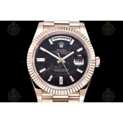 Day-Date 40mm 904L RG/Flt/Pres Eis. Black/B.Dia GMF A2836