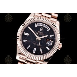 Day-Date 40mm 904L RG/Flt/Pres Eis. Black/B.Dia GMF A2836