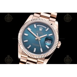 Day-Date 36mm Wtd 904L RG/Flt/Pres Blue Green/B.Dia QF VR3255