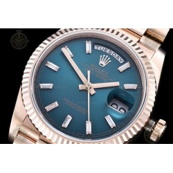 Day-Date 36mm Wtd 904L RG/Flt/Pres Blue Green/B.Dia QF VR3255