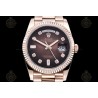 Day-Date 36mm Wtd 904L RG/Flt/Pres Ombre Brown/Dia QF VR3255