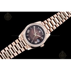 Day-Date 36mm Wtd 904L RG/Flt/Pres Ombre Brown/Rmn/Stk QF VR3255