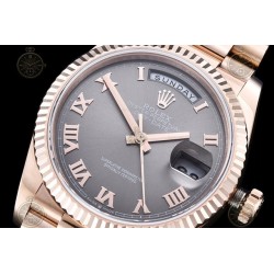 Day-Date 36mm Wtd 904L RG/Flt/Pres Grey/Rmn QF VR3255