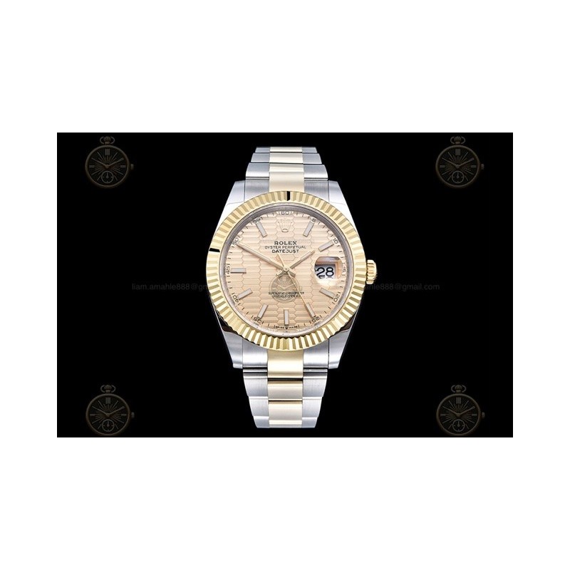 Datejust 41mm 126333 904L YG/SS/Flt/Oys Honeycomb Gold/Stk EWE A3235