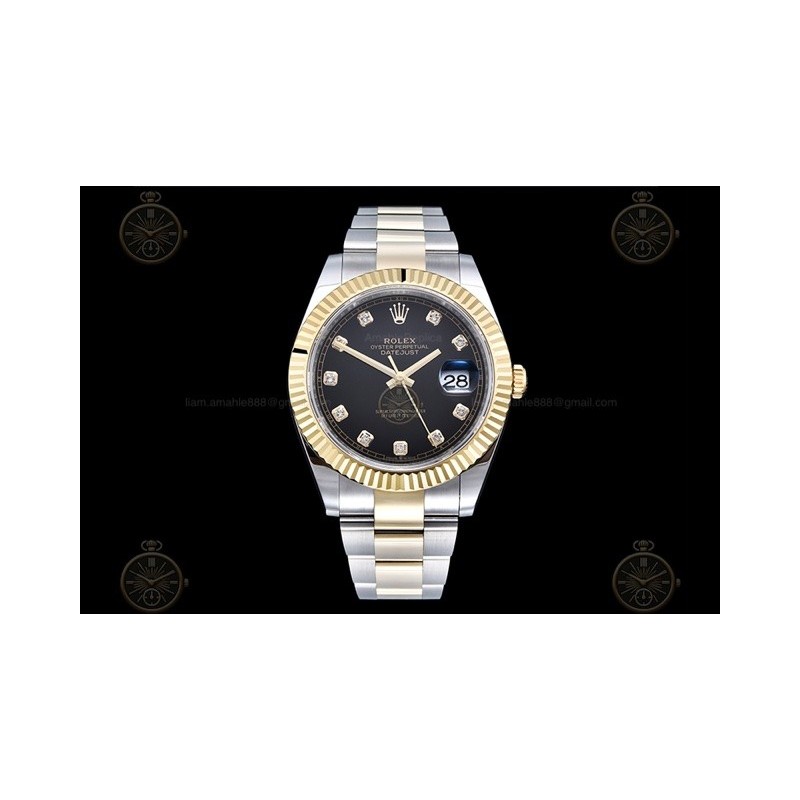 Datejust 41mm 126333 904L YG/SS/Flt/Oys Black/Dia EWE A3235