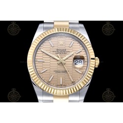 Datejust 41mm 904L YG/SS/Flt/Oys Patterned Gold/Stk Clean VR3235